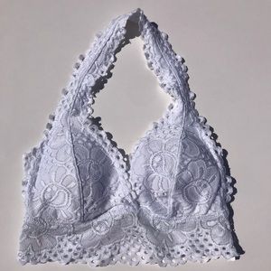 Aeropostale White Lace Halter Bralette
